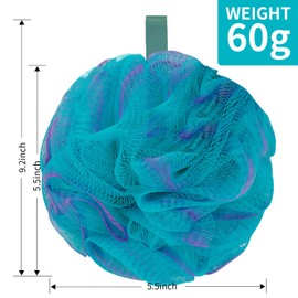 Carrie Joe Loofah Sponge Soft Mesh Shower Puffs for Body Wash Bath Sponge Body Scrubber for Women & Men Body Exfoliator-Bathing Accessories(60G L 4Pcs)