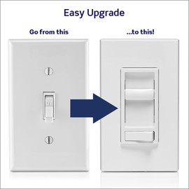 Leviton SureSlide Dimmer Switch for Dimmable LED, Halogen and Incandescent Bulbs, 6674-P0W, White