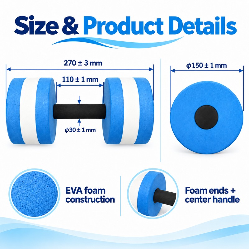 Floating EVA Water Dumbbell for Pool Exercise – Aquatic Resistance