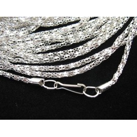 Fashion Jewelry Silver plated Hollow Snake 2 mm Chain 17" Necklace women mom girl  FREE GIFT BOX