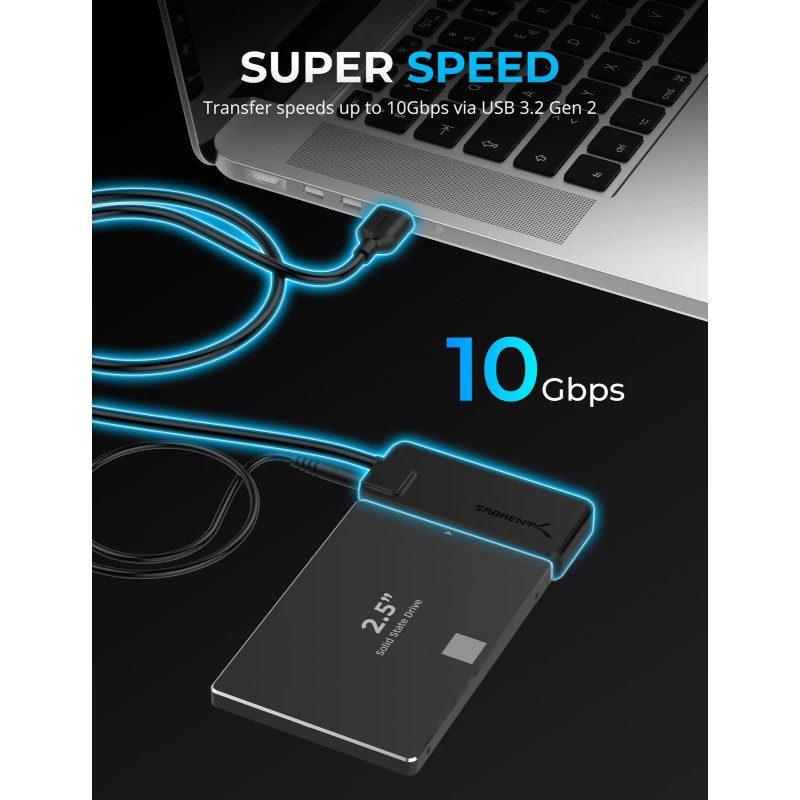 Sabrent USB 3.2 Type-A to SATA/U.2 SSD Adapter