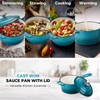 Onader 1QT Saucepan with Lid, Enameled Cast Iron Sauce Pan,