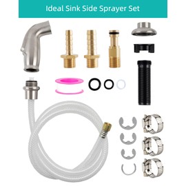 Universal Kitchen Sink Spray Attachment/Hose/Holder Set, Kitchen Side Sprayer Compatible with Moen/Delta Faucet, Kitchen Sink Faucet Sprayer Replacement, Brushed Nickel Finish
