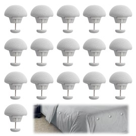 16Pcs Duvet Pins to Keep Duvets in Place Inside, Mushroom Duvet Clips, Quilt Clips to Keep Duvets in Place, Bed Corner Clip to Prevent DuvetCovers from Running Off, for Bedding Accessories, Light Gray