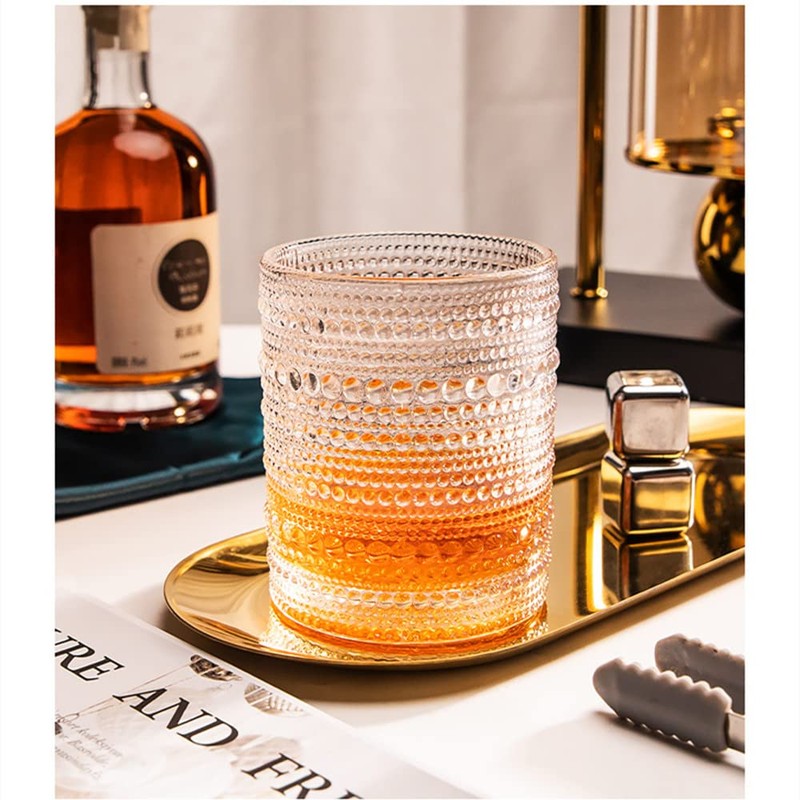 Amzcku Vintage Drinking Glass Set of 6 Kitchen Glasses Cup（13