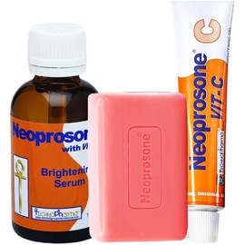 NEOPROSONE Kit Express Aclara Serum, Crema y Limpiador con Vitamina C Aclarante y Blanqueador Rutina Completa de Skincare Reduce Manchas, Hidrata e Ilumina la Piel Ideal para Rostro y Cuerpo