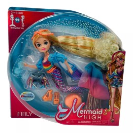 MERMAID HIGH Finly Mermaid High Deluxe Mermaid Doll & Accessories w/ Removable Tail Toy