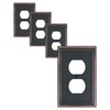 TREEWELL 4-Pack Duplex Outlet Cover, Durable Solid Zinc Alloy Decorative