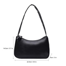 BBABBT Women's Top Handle Bag Retro Handbags Women's Shoulder Bags with Zip Small Clutch Bags Women Black, black