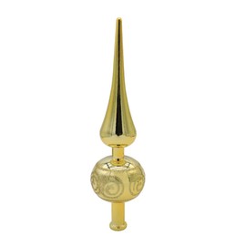 STOBOK Xmas Tree Topper Spire Christmas Tree Topper Cone Ball Vintage Christmas Tree Topper Ornaments Snowflower Shiny Christmas Tree Topper Party Decoration (Golden)