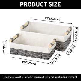 GRANNY SAYS Bundle of 2-Pack Wicker Baskets & 1-Pack Wicker Bathroom Wastebaskets