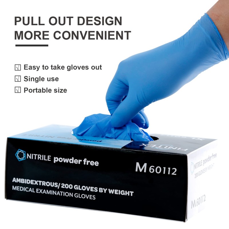 FINITEX Nitrile Disposable Medical Exam Gloves Blue 2000 PCS (Large)