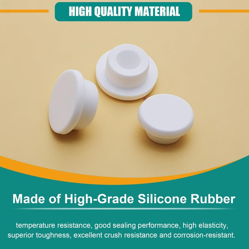 110PCS Silicone Rubber Plugs for Round Holes Assorted Sizes T-Shape