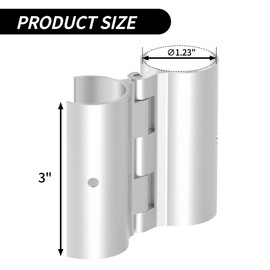 2 Pack Aluminum Snap-On Hinge for PVC Doors Vents or Gates,Perfect for Door Hinges for PVC Built Items (1.23 Inch/31mm)
