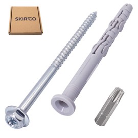 SKIR'CO (Pack of 4 pcs) Universal Frame Anchor 10 x 120 mm, Frame Plug with Screw, with Pressed-on Washer, Plastic Wall Plugs (4, 10 x 120 mm)