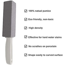 MEISO 2 Cepillos de Limpieza para inodoros con Mango, escobilla de baño de Piedra pómez, eliminador para Azulejos, para Limpiar la Cal, Anillos de Agua Dura, acumulación de Calcio, Hierro y óxido