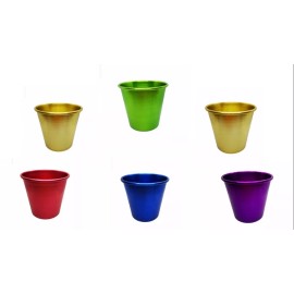 Ligma Vaso D Aluminio Elegant Anodizado 6pza Grueso, Colores 350ml