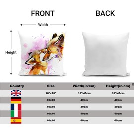 Cushion Cover 40 x 40 cm Fox Cushion Decoration Gifts for Women Mothers Mother's Day Gift Birthday Gift for Mum Mother Sofa Cushion Covers Couch Cushion Sofa Bedroom Living Room Decorative Cushion