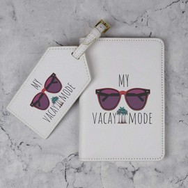 Azeeda 'Urlaubsmodus mit Sonnenbrille und Handflächen' Passhülle & Gepäckanhänger (PA00029635)