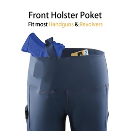 Lilcreek Women's Concealed Carry Leggings Gun Holster with Side Pockets,Concealment Compression Universal Yoga Pants