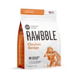 BIXBI Rawbble Freeze Dried Dog Food, Chicken Recipe, 26 oz - 98% Meat and Organs, No Fillers - Pantry-Friendly Raw Dog Food for Meal, Treat or Food Topper - USA Made in Small Batches