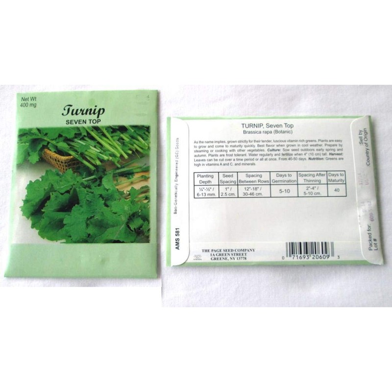(6 Pack) 400 mg/Package Turnip Seven Top Seeds