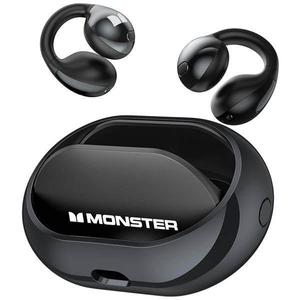 Monster Wireless Earbuds, Bluetooth 5.4 Clip-On Earbuds with HiFi Stereo,Open