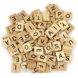 ASPIRE UK ® 200 Wood Scrabble Tiles Wooden Black Letters Board Crafts