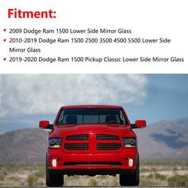 68067731AA Passenger Side Mirror Tow Lower Glass Replacement For 2010-2020 Dodge Ram 1500 2500 3500 4500 5500 - For Ram 1500 2500 3500 4500 5500 Side Tow Mirror Glass With Rear Holder