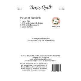 Branch & Blume Bessie Quilt Pattern by Chrissy Lux for Branch of Blume  66" X 66"