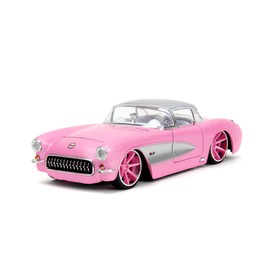 JADA Pink Slips 1:24 1957 Chevy Corvette Die-Cast Car w/Base, Toys for Kids and Adults