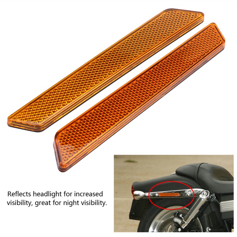 Pair of Hard Saddlebag Latch Cover Reflectors for FLHT FLT