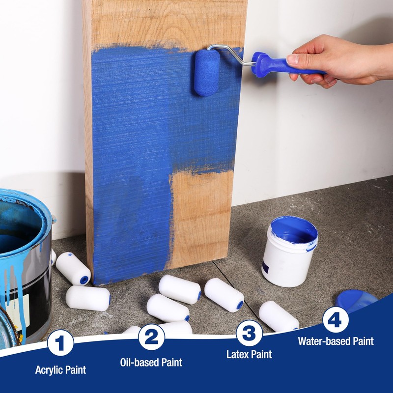 WORKPRO Small Paint Roller 2.5 inch 12-Pack, Mini Foam Paint