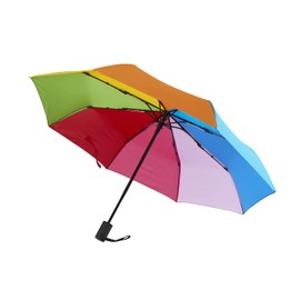 Variety To Go VTG Windproof Compact Travel Umbrella, Windproof Auto Open/Close Travel Umbrella, Auto Folding Travel Umbrella for Women, Men, Kids (Rainbow)