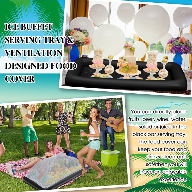 Leitee Inflatable Serving Bar Kit Includes Salad Buffet Tray with