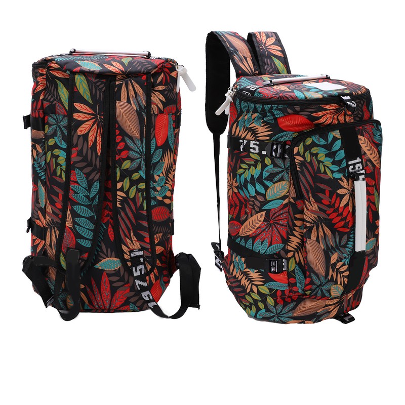 Printed Backpack Polyester Large Capacity Multifunctional Outdoor Leisure Travel BagRed