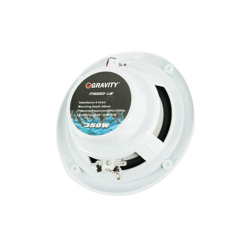 Pair of Gravity MG680-LW 6.5- inch 2-Way Marine Speakers 350Watts