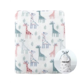 CREVENT Cute Silky Plush Baby Blanket for Girls & Boys Infants Toddlers Newborns Crib Cot Stroller, Giftable Suitable for All Season - Ivory Giraffe