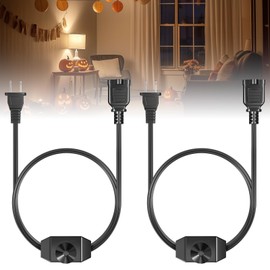 DoRight Dimmer Plug Switches Lamp Dimmer Plug for Outdoor String Light Dimmer, 110V 100 Watt MAX Table Top Plug in Dimmer for Dimmable LED/Halogen/Incandescent, 6.56FT Cord, IP44, Black, Pack of 2