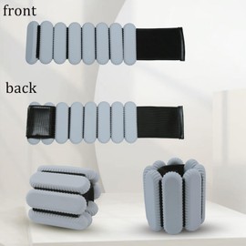 Jimikay Adjustable Wrist & Ankle Weights for Women and Men, Set of 2 (1lb Each),Silicone Weighted Bangles,weighted bracelet for Yoga, Dance, Pilates, Pool Exercises and Jogging etc (Light Gray)