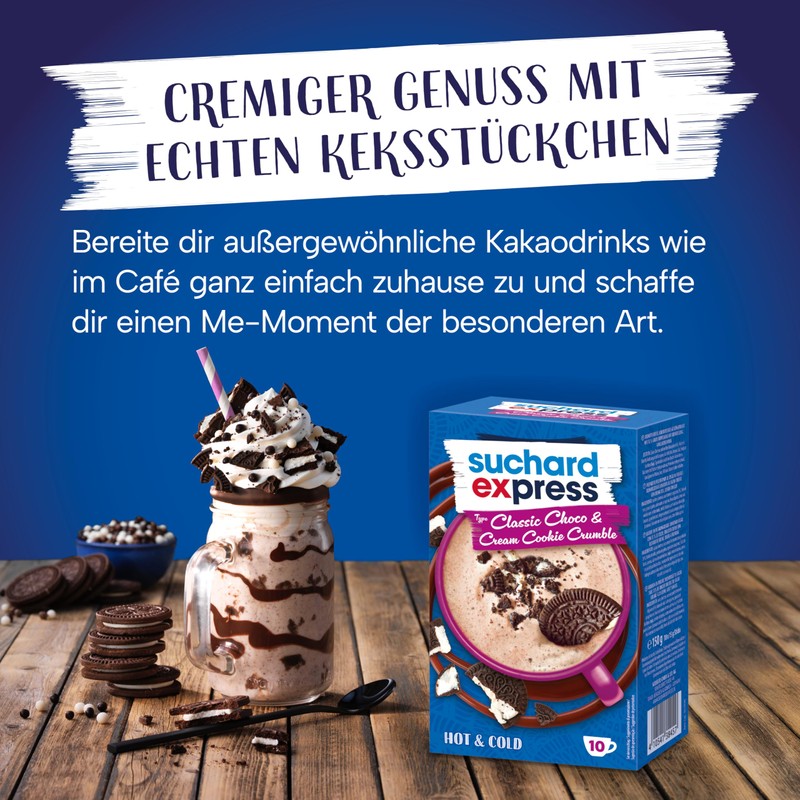 Suchard Express Classic Choco & Cream Cookie Crumble, 10 x