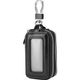 pont du monde Smart Key Case Key Holder, Leather, Unisex, Black