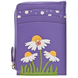 Mala Leather Peony Collection Leather Coin Purse/Card Holder RFID 4281_87 Purple