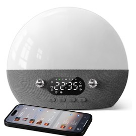 Dekala RestOnn Sunrise Alarm Clock Sunset Sound Machine 7-Day Programmable Loud Dual Alarm Clock, White Noise Natural Sounds for Sleeping Bluetooth Speaker Amber Night Light