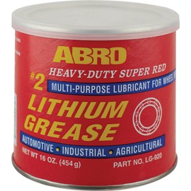 ABRO #2 Super Red Lithium Grease: Multipurpose Heavy-Duty Lubricant for Extreme Conditions, Automotive, Industrial, & Agricultural Use, Wheel Bearings, Brakes 16oz.