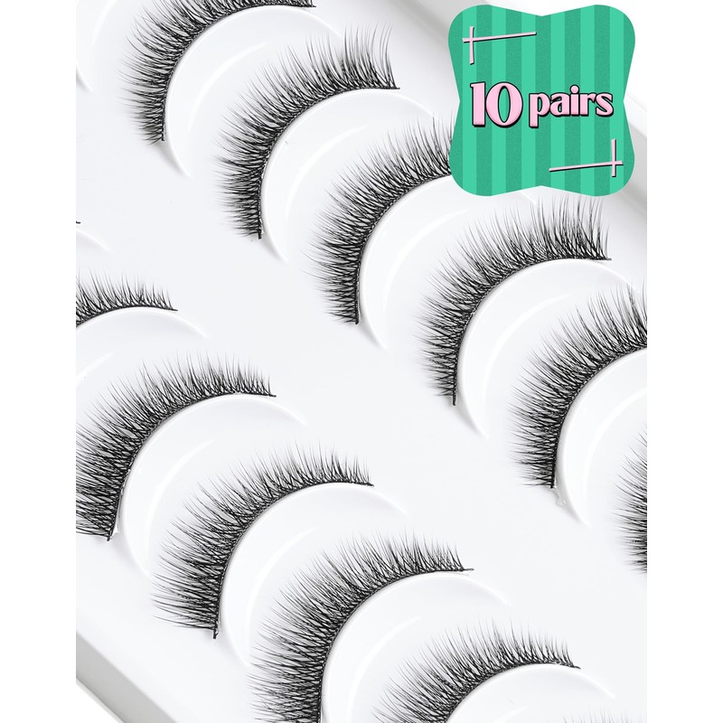 Natural Looking False Eyelashes Natural Lashes Thin Band Eyelashes Reusable