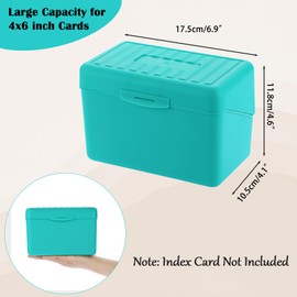 BTSKY 1 Pack 4 x 6 inch Index Card Box - Index Card Holder Notecard Box Recipe Card Box Plastic Storage Organizer for Filling Index Cards, Note Cards, Flashcards, Recipes, Green(Not Include Cards)