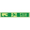 VSafety Glow In The Dark Fire Exit Arrow Up Left