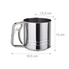 Relaxdays Single-handed flour sieve, large capacity, for flour, icing sugar,
