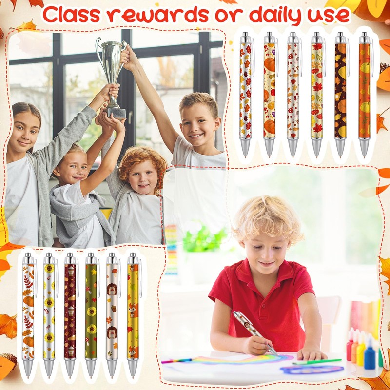 Kosiz 48 Pcs Fall Ballpoint Pens Bulk Gifts Favors Maple